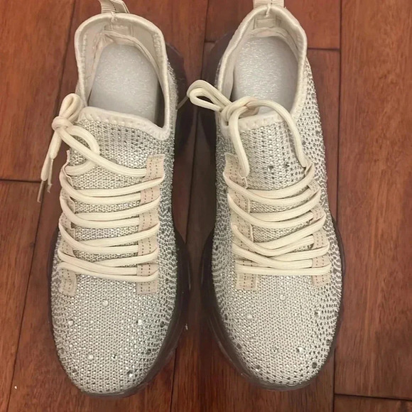 Gyspy Jazz Hella Cream Rhinesone Bling Shoes Sz 11 *new* - Picture 1 of 8